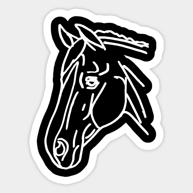 white horse outline Sticker by Shyflyer